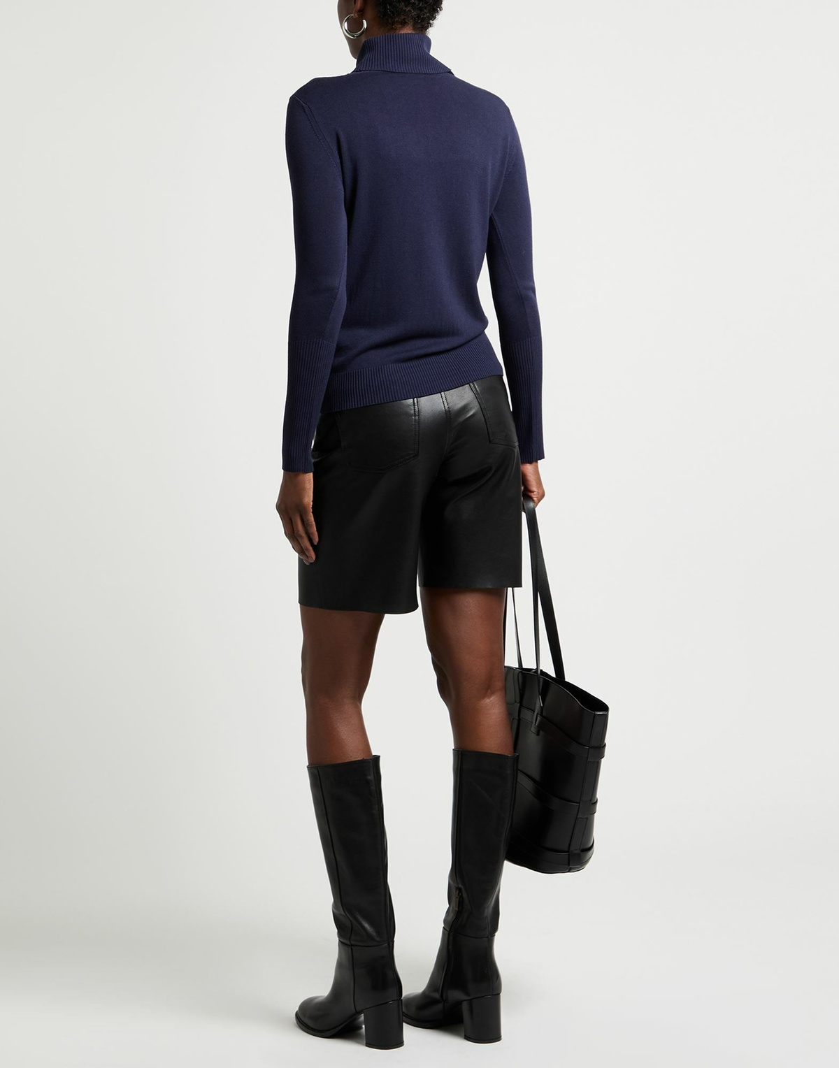 Manila Grace Womens Turtleneck Midnight in Blue