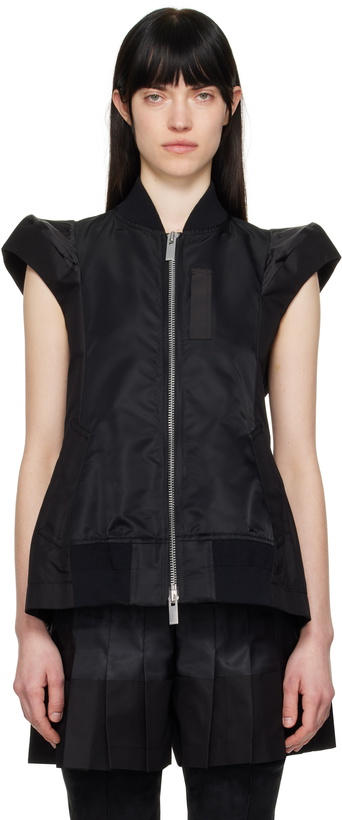 Photo: sacai Black Nylon Twill & Gabardine Vest
