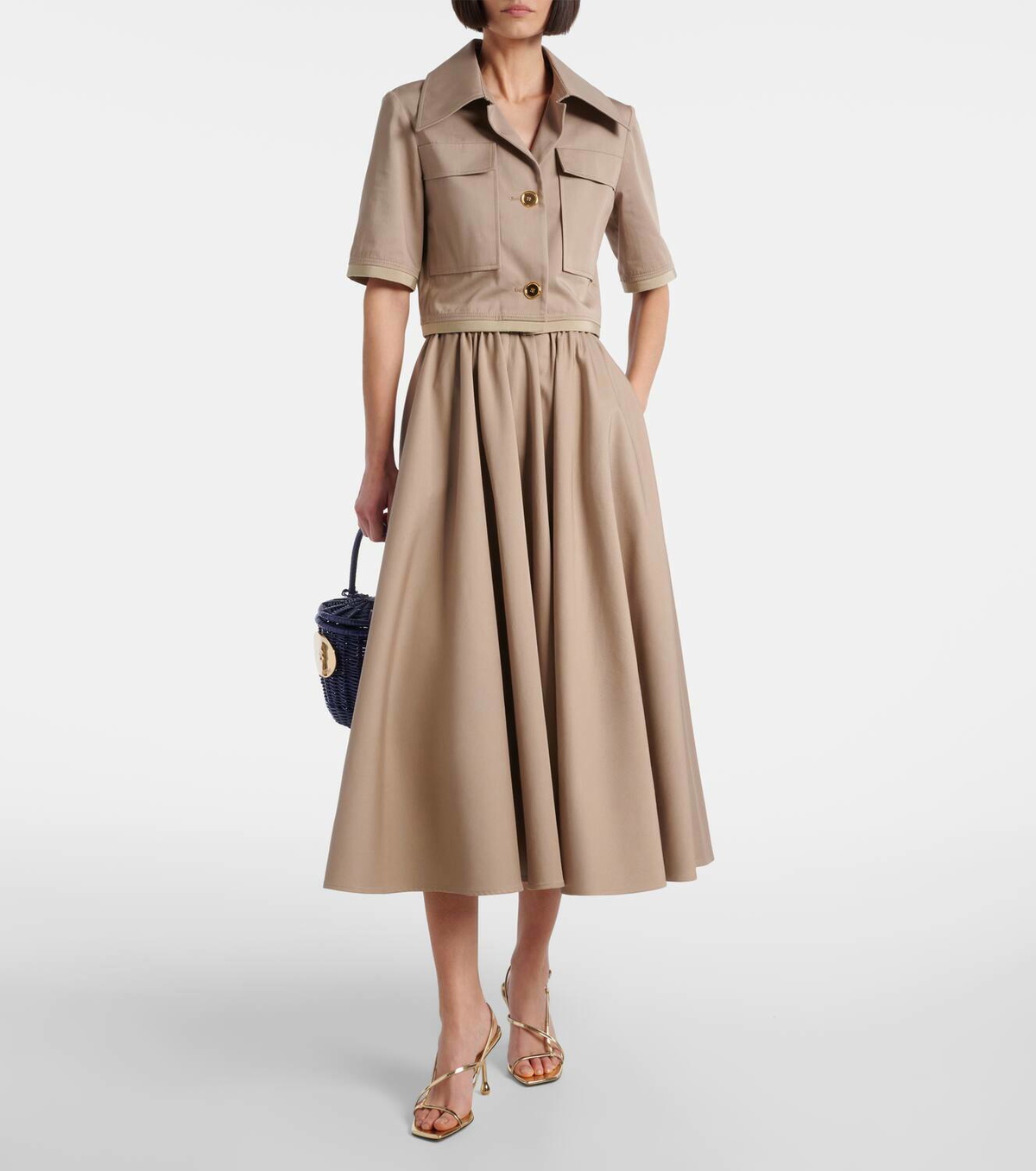 【PATOU】 Cropped cotton gabardine jacket Patou Cropped cotton gabardine jacket Patou