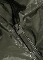 Rains Alta Long Quilted Coated Rubberised Jacket Dark Green