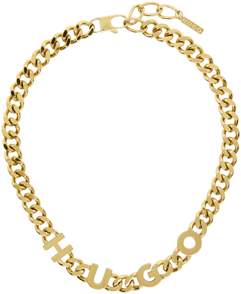 Hugo Gold Curb Chain Necklace Hugo Boss