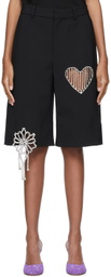 AREA Black Heart Cut-Out Shorts