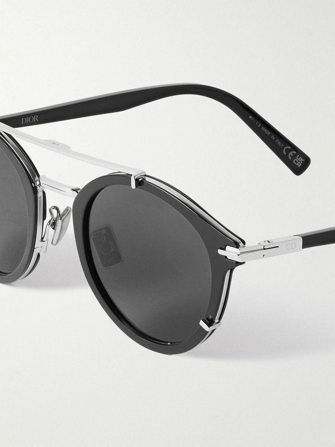 Dior Eyewear - DiorBlackSuit RI Round-Frame Acetate and Silver-Tone  Sunglasses Dior