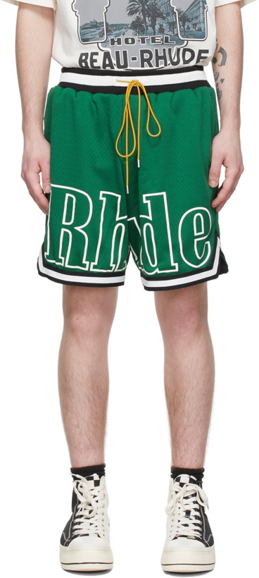 Photo: Rhude Green Polyester Shorts