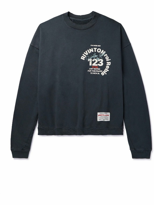 Photo: RRR123 - Logo-Printed Cotton-Jersey Sweater - Black