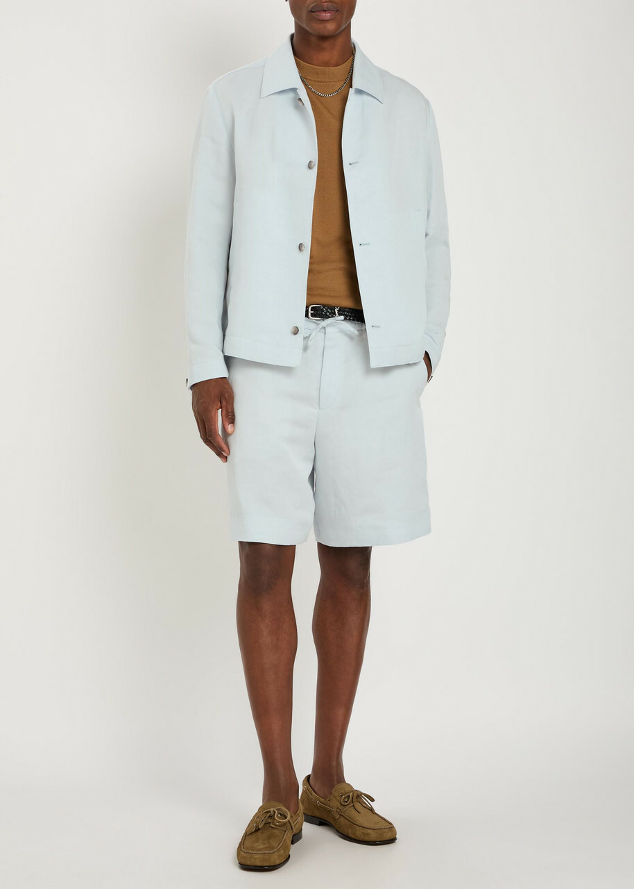 Boss Carper Woven Overshirt Light Blue