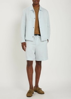 Boss Carper Woven Overshirt Light Blue