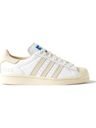 adidas Originals - Superstar Rubber-Trimmed Leather and Nubuck Sneakers - White