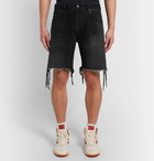 John Elliott - Kane 2 Distressed Denim Shorts - Black