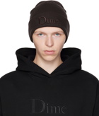 Dime Brown Embroidered Beanie