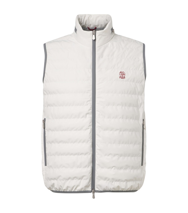 Photo: Brunello Cucinelli Logo down vest
