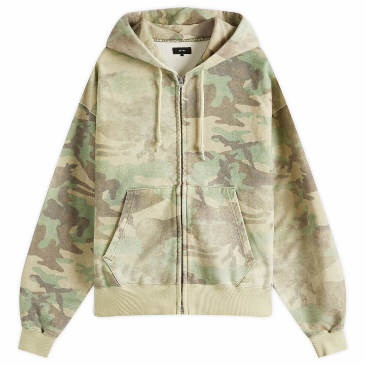 Photo: BEAMS Men's Faded Print Zip Up Hoodie in Woodland