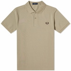 Fred Perry Men's Plain Polo Shirt in Warm Grey/Brick