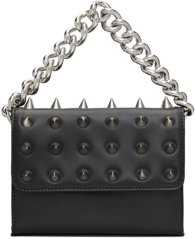 Photo: Junya Watanabe Black Glossy Leather Spike Wide Bag