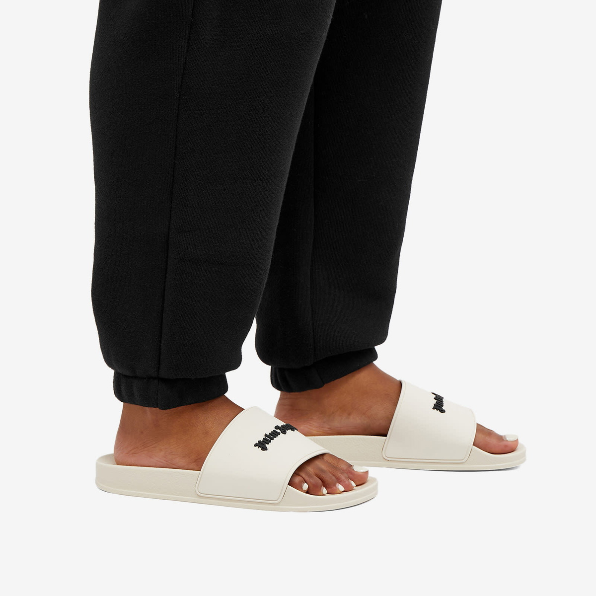 Palm Angels Women's New Logo Pool Slider in White