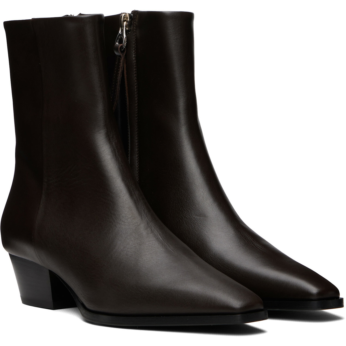 Aeyde Brown Baba Pointed Cowboy Boots