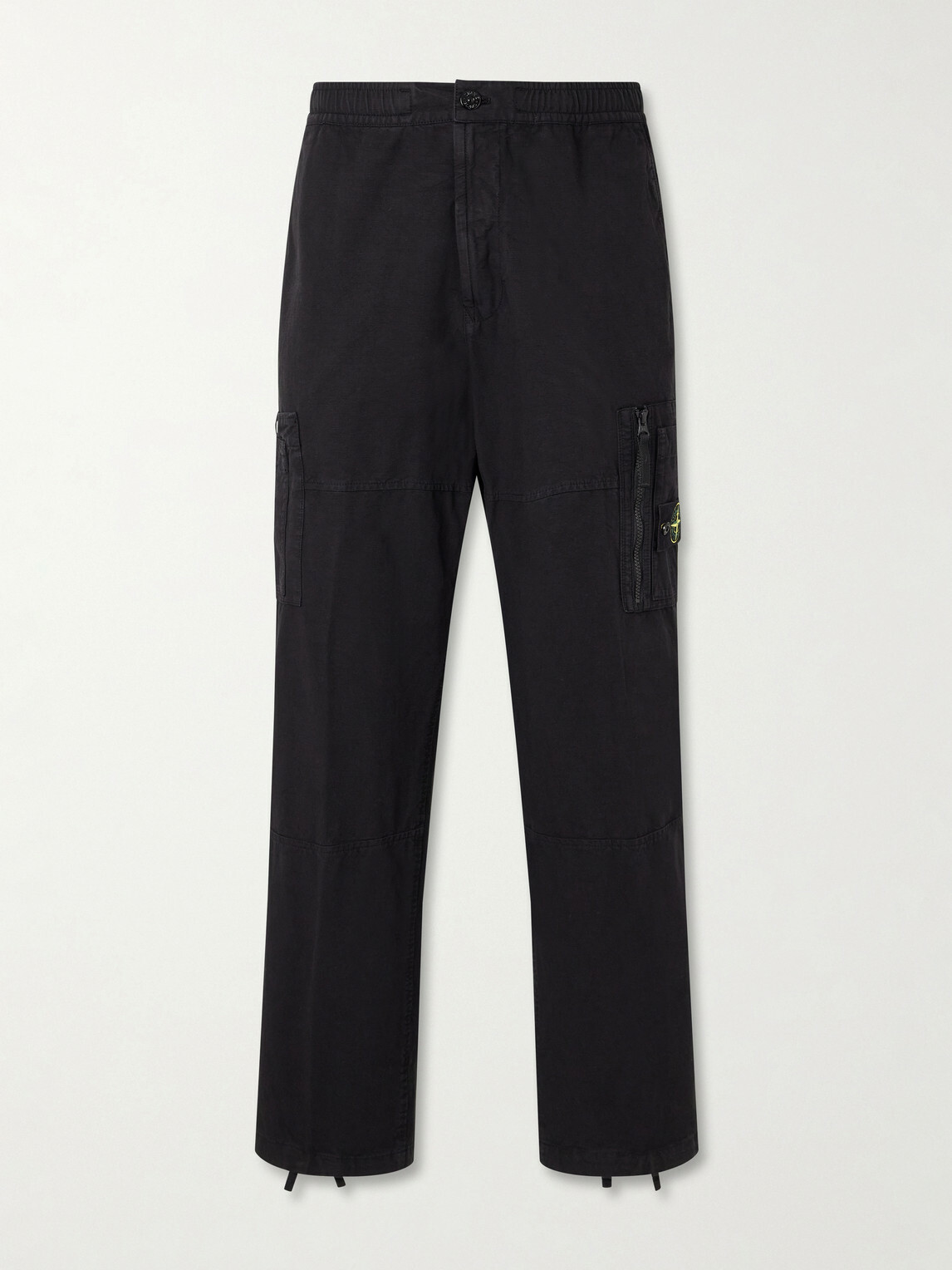 Stone Island - Wide-Leg Cotton Ripstop Cargo Trousers - Black