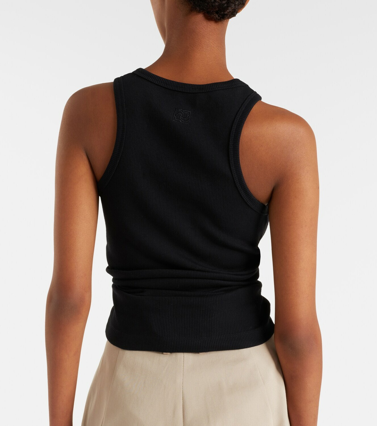 Magda Butrym Gathered cotton-blend jersey tank top
