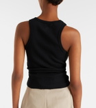 Magda Butrym Gathered cotton-blend jersey tank top