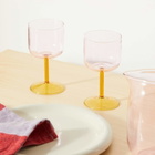 HAY Tint Wine Glass - Set of 2 in Pink/Yellow 