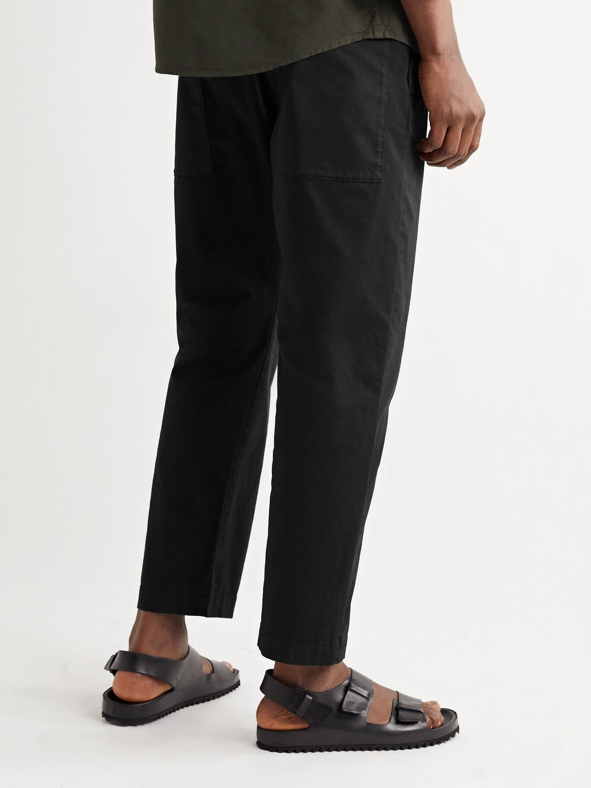 BARENA - Slim-Fit Stretch-Cotton Twill Trousers - Black Barena