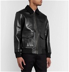 Saturdays NYC - Tunstall Shearling-Trimmed Leather Jacket - Black
