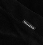 TOM FORD - Grosgrain-Trimmed Cotton-Blend Velour Zip-Up Hoodie - Black