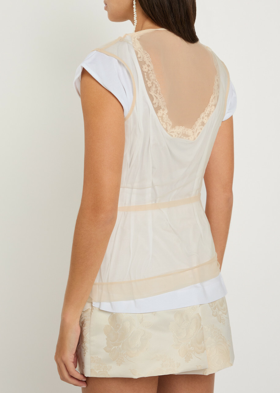 Simone Rocha Layered Cotton T-shirt White
