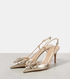Valentino Garavani VLogo Signature metallic leather slingback pumps