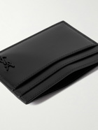 SAINT LAURENT - Cassandre Logo-Appliquéd Leather Cardholder - Black