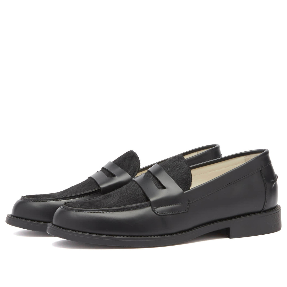 Duke + Dexter Men's Wilde Ponyhair Penny Loafer in Black Duke + Dexter