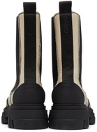 GANNI Off-White Leather Mid-Calf Boots
