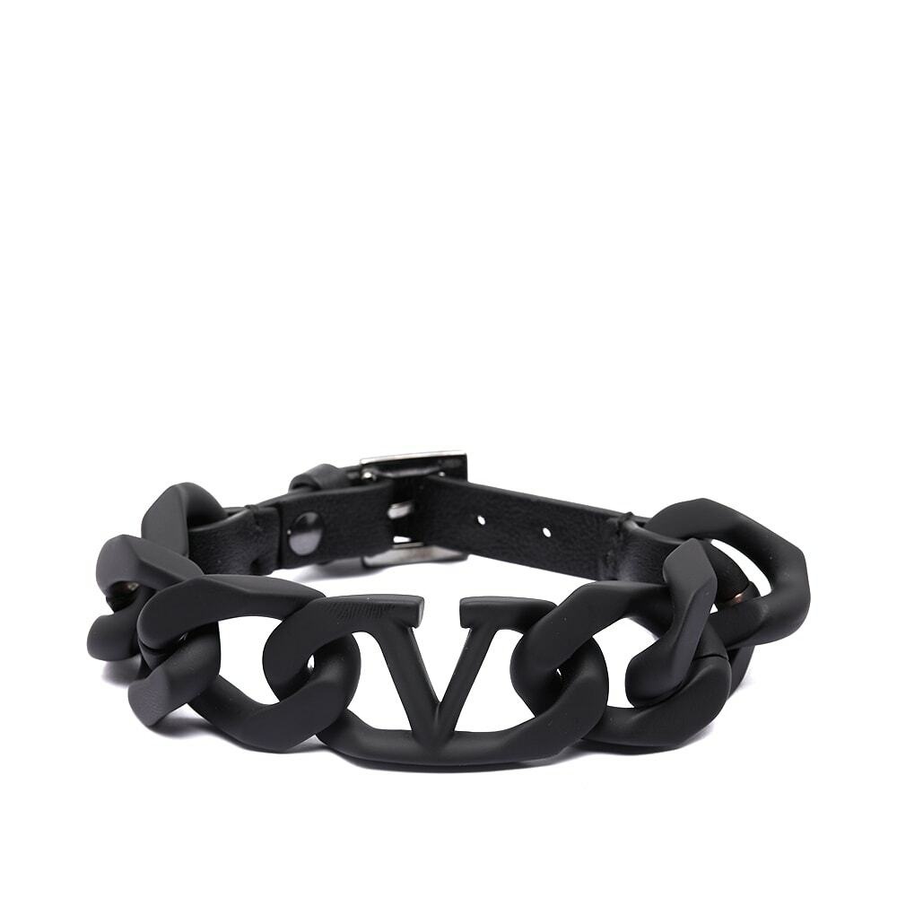 Photo: Valentino Men's V Logo Chain Bracelet in Black