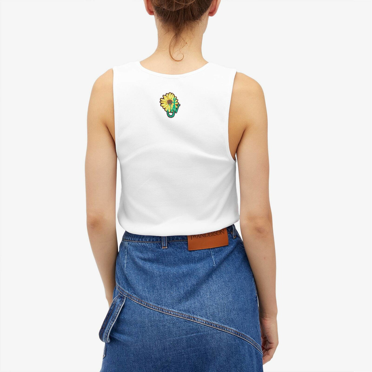 JW Anderson Women's Chest Logo Embroidery Vest in White JW