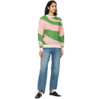 JW Anderson Green and Pink All Over Spiral Jumper