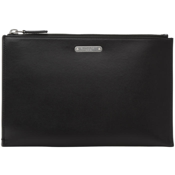 Photo: Saint Laurent Black ID Plate Zip Pouch 