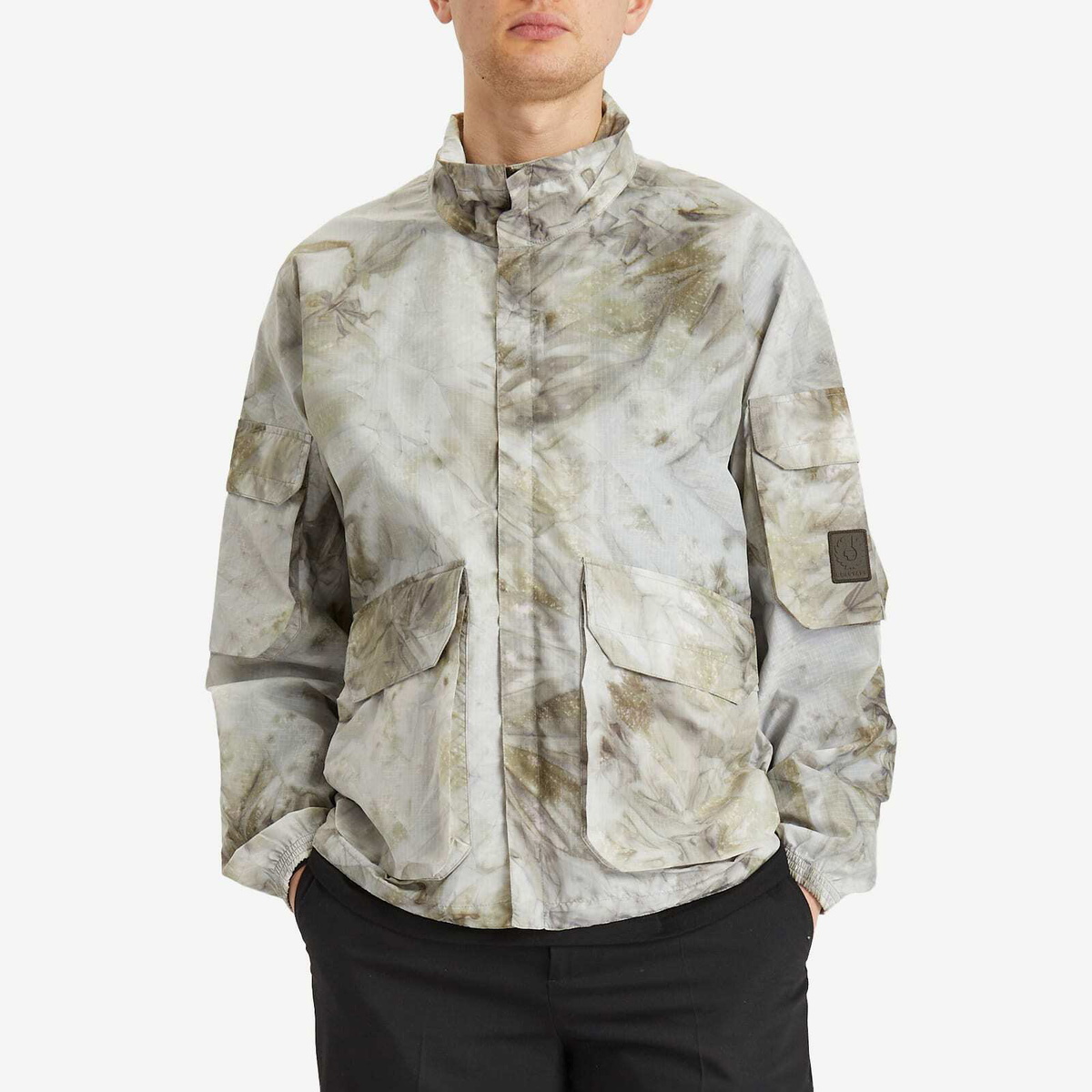 Belstaff Men's Riverbed Camo Ripstop Lough Jacket in Stone Beige