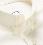 AMI - Button-Down Collar Logo-Embroidered Cotton Shirt - Cream