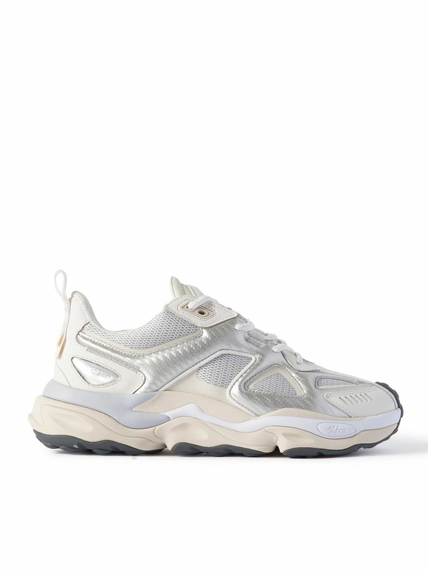 Photo: Axel Arigato - Satellite Runner Metallic Leather and Mesh Sneakers - Silver