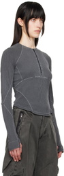 HYEIN SEO Gray Half-Zip Raglan T-shirt
