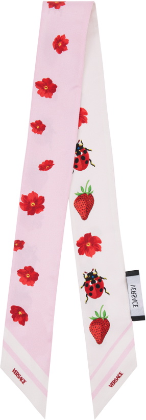 Photo: Versace Pink Strawberry Garden Silk Scarf