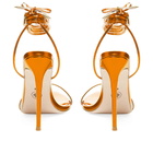 Femme LA Women's London Lace Up Sandal Heel in MtllcOrng