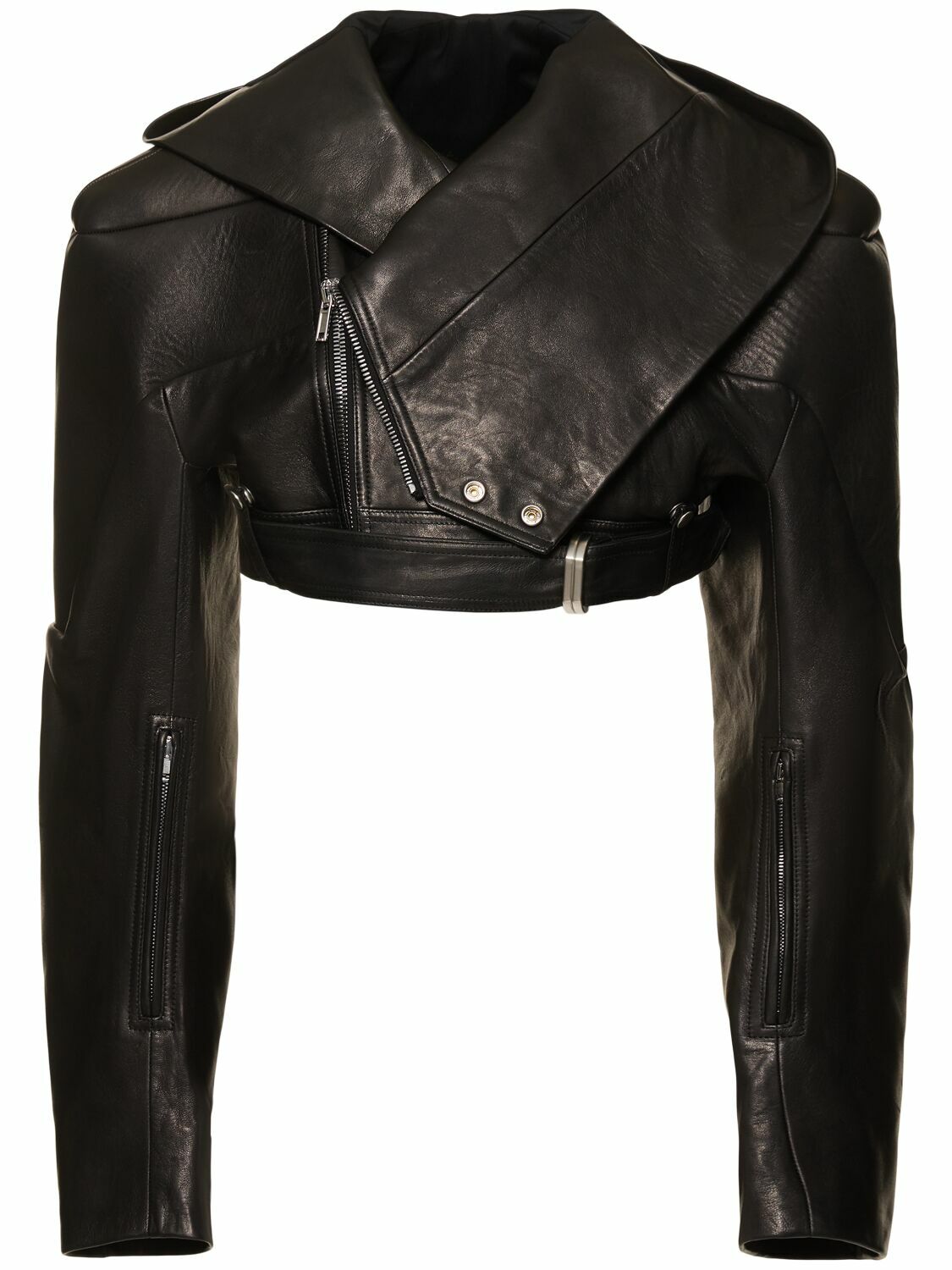 Rick Owens Black Blister Leather Biker Jacket Rick Owens Rick Owens Black Blister Leather Biker Jacket Rick Owens