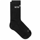 Vetements Men's Logo Sock in Black