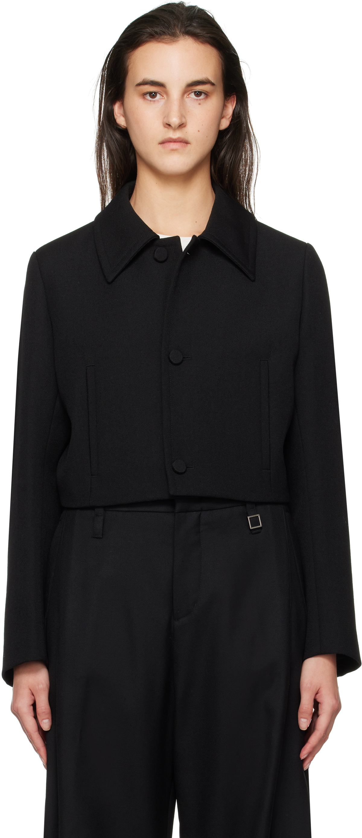 WOOYOUNGMI Black Wool Short Jacket