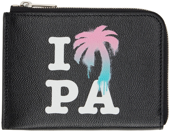 Photo: Palm Angels Black 'I Love PA' Wallet