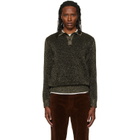 Marni Black Wool Lurex Detailing Polo