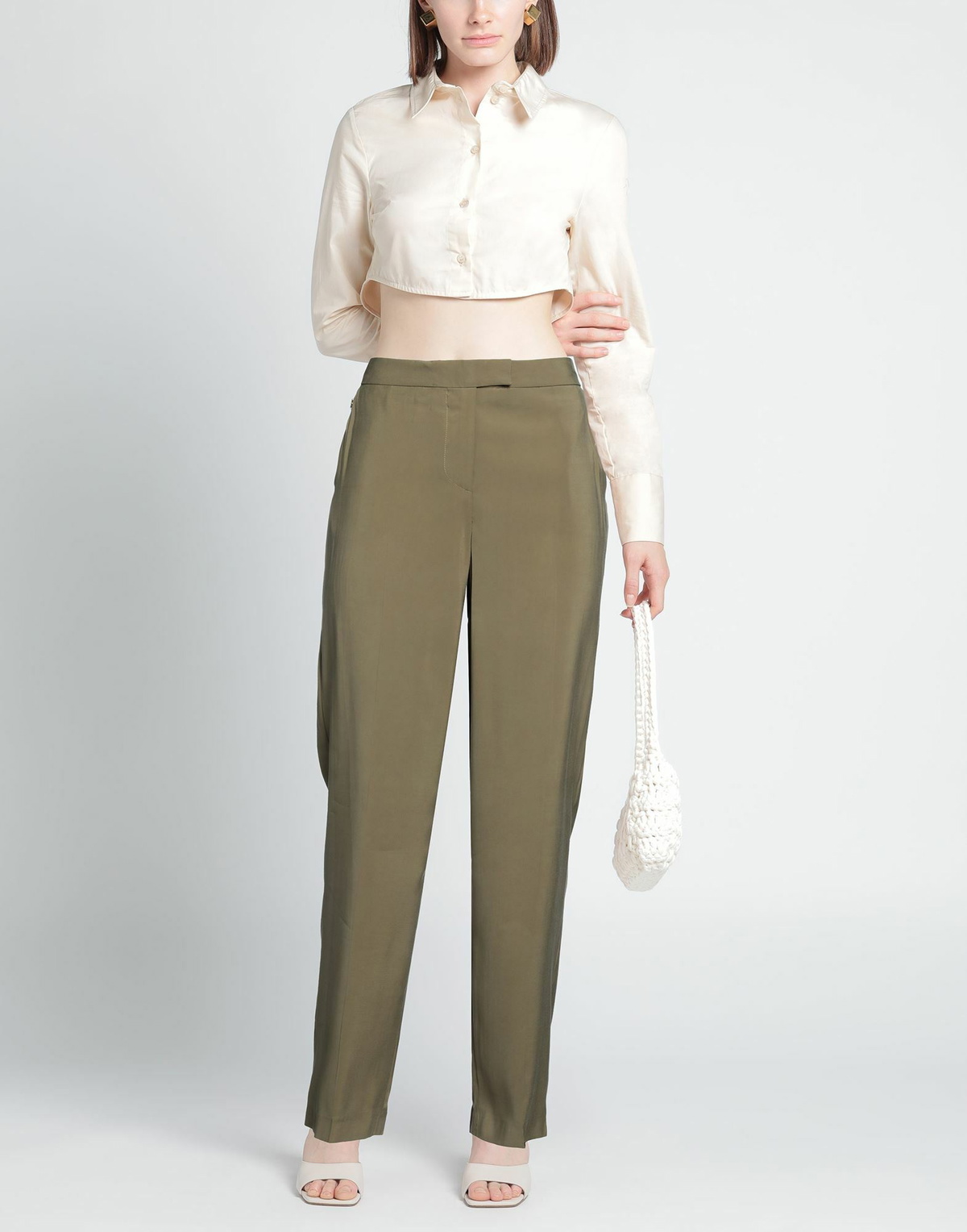 Jijil Womens Pants Military in Green