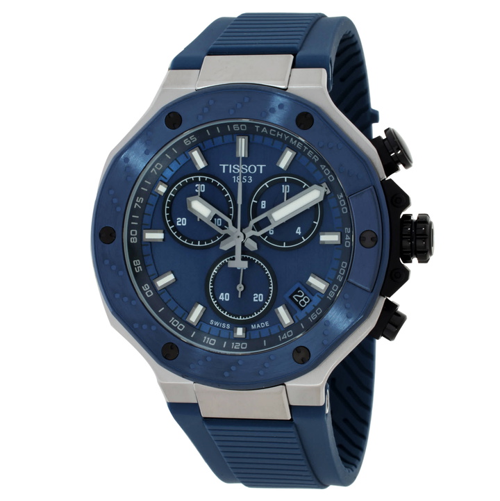 Photo: Tissot T-Race Chronograph Quartz Blue Dial Mens Watch T1414172704100