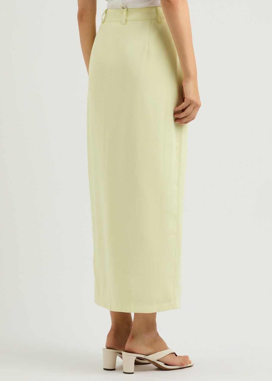 Odd Muse The Ultimate Muse Twill Midi Skirt Lime Odd Muse